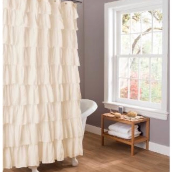 Lush Other - Ivory Ruffled Shower Curtain